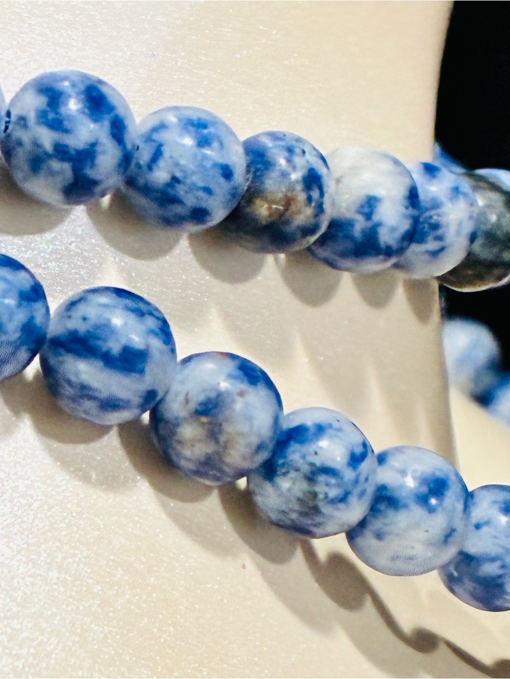 Stunning BL & WH Natural Stone Beaded Tassel Necklace Casual Everyday Elegant - Picture 8 of 13